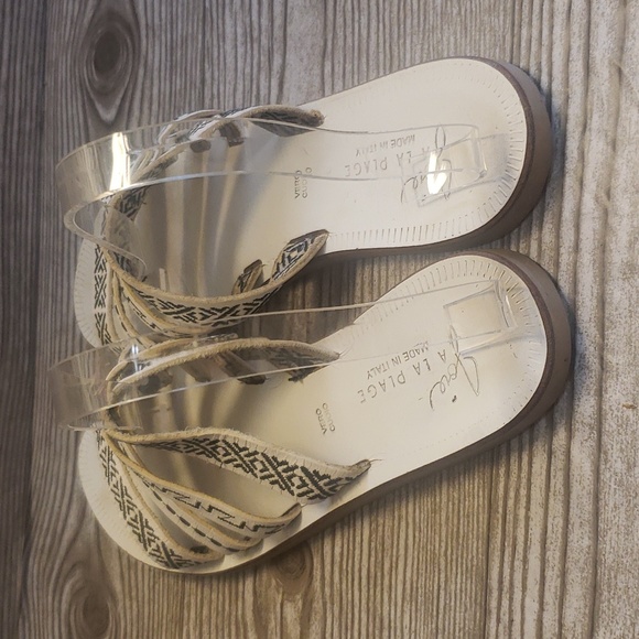 Joie la plage white and black embroidery multistrap slide flat sandals 39 - Picture 4 of 7